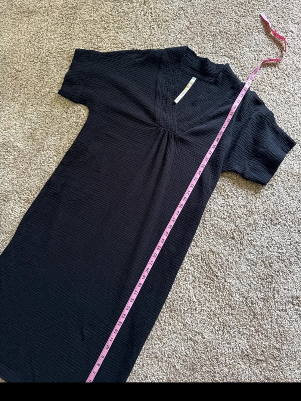 Uncle Frank Black Cotton Gauze Pullover Oversized Midi Dress size Small/Medium - Picture 10 of 12